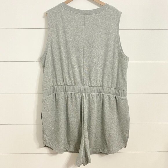 Nike Sportswear Plus Size Heather Gray Sweat Shorts Romper w/Pockets Size 2X NWT - Picture 4 of 12
